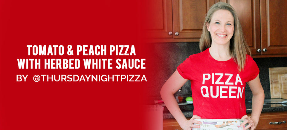 Get the Recipe: Tomato and Peach Pizza with Herbed White Sauce