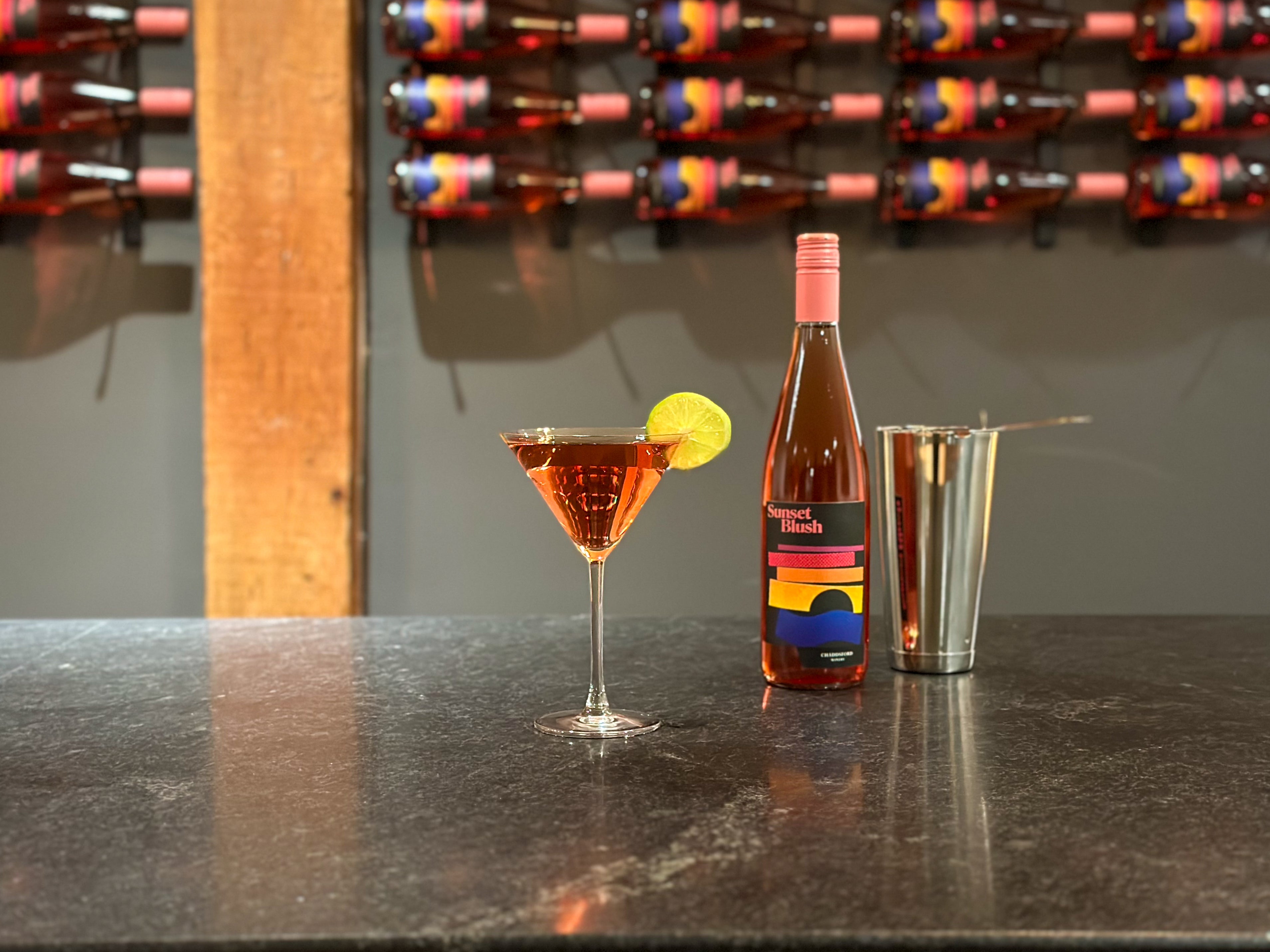 Get the Recipe Sunset Blush Cosmopolitan